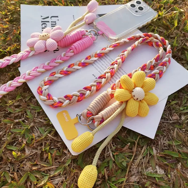 Floral, handmade woven, durable, outdoor anti-lost strap.