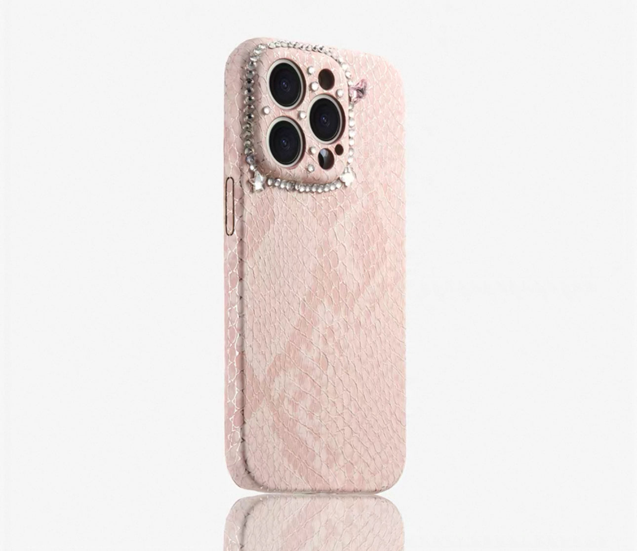 Snake Pattern glitter frame case For Iphones