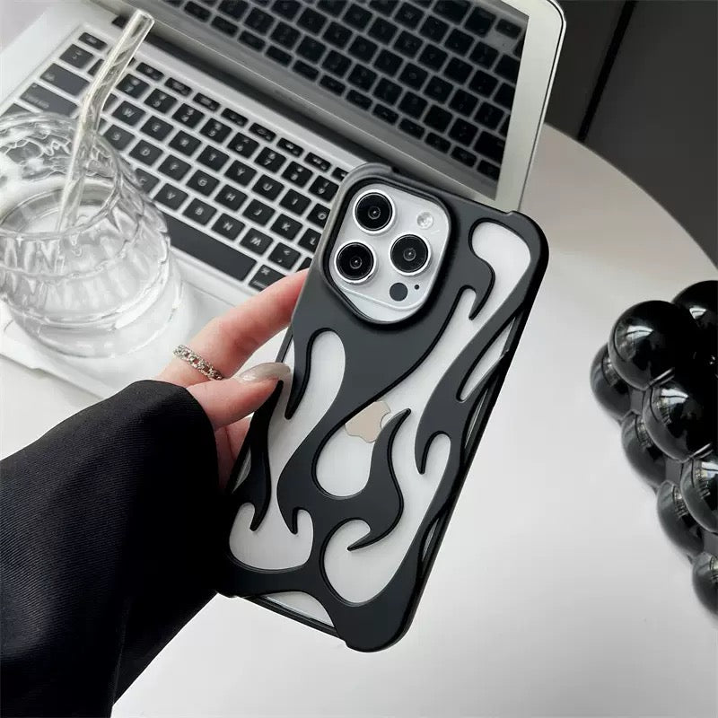 Matte frosted hollow flame Case For Iphones