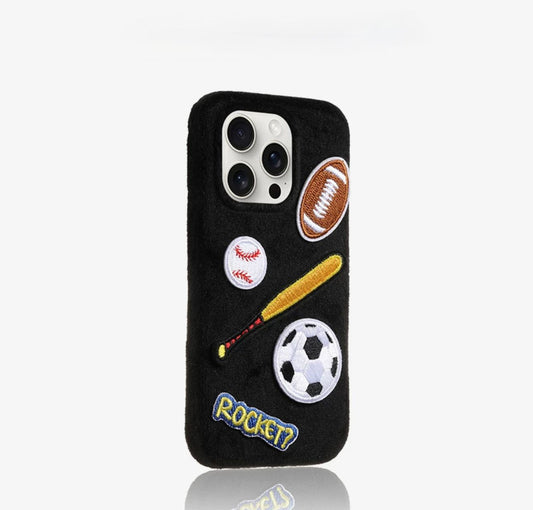 Sports Patch Plush Phone Case