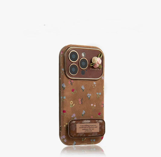 Brown Floral Case For iPhones
