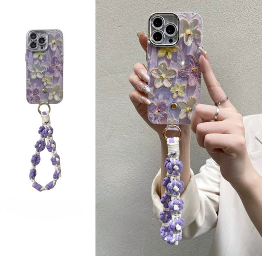 Purple Case with Strap for iPhones