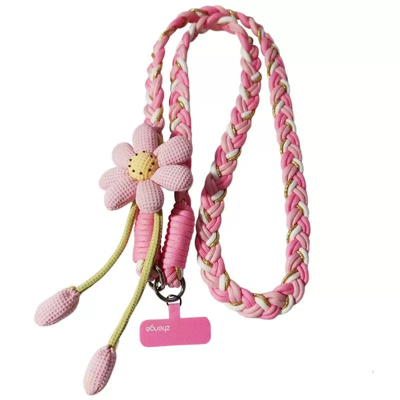 Floral, handmade woven, durable, outdoor anti-lost strap.