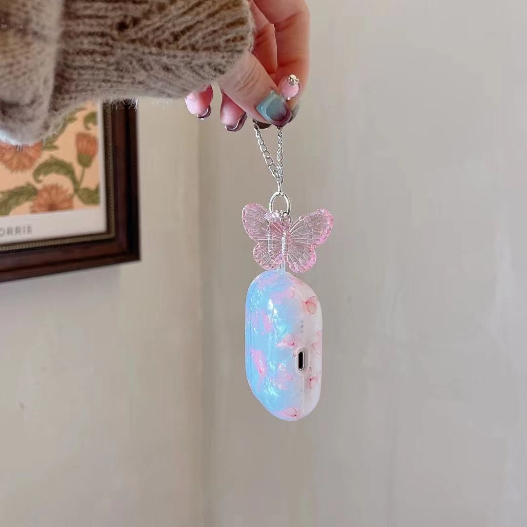 Pink butterfly AirPods case