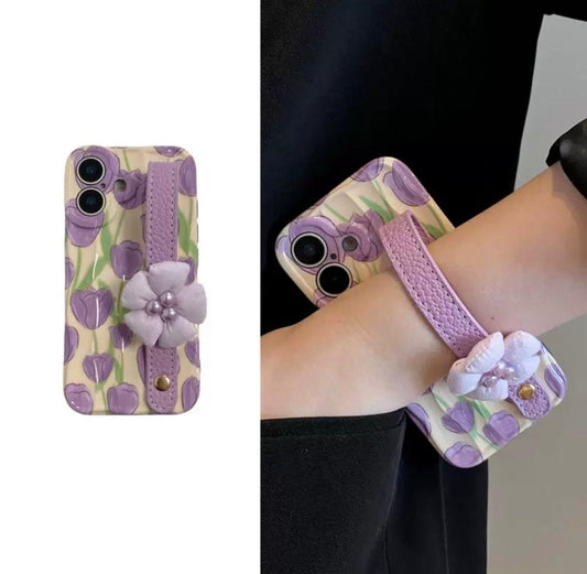 Rose Garden Case with Strap for iPhones