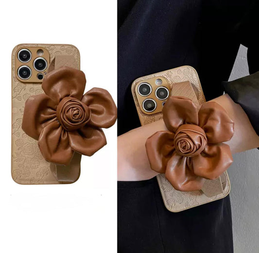 Brown Rosy Case with Strap for iphones