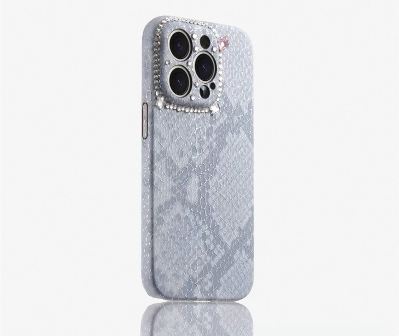Snake Pattern glitter frame case For Iphones