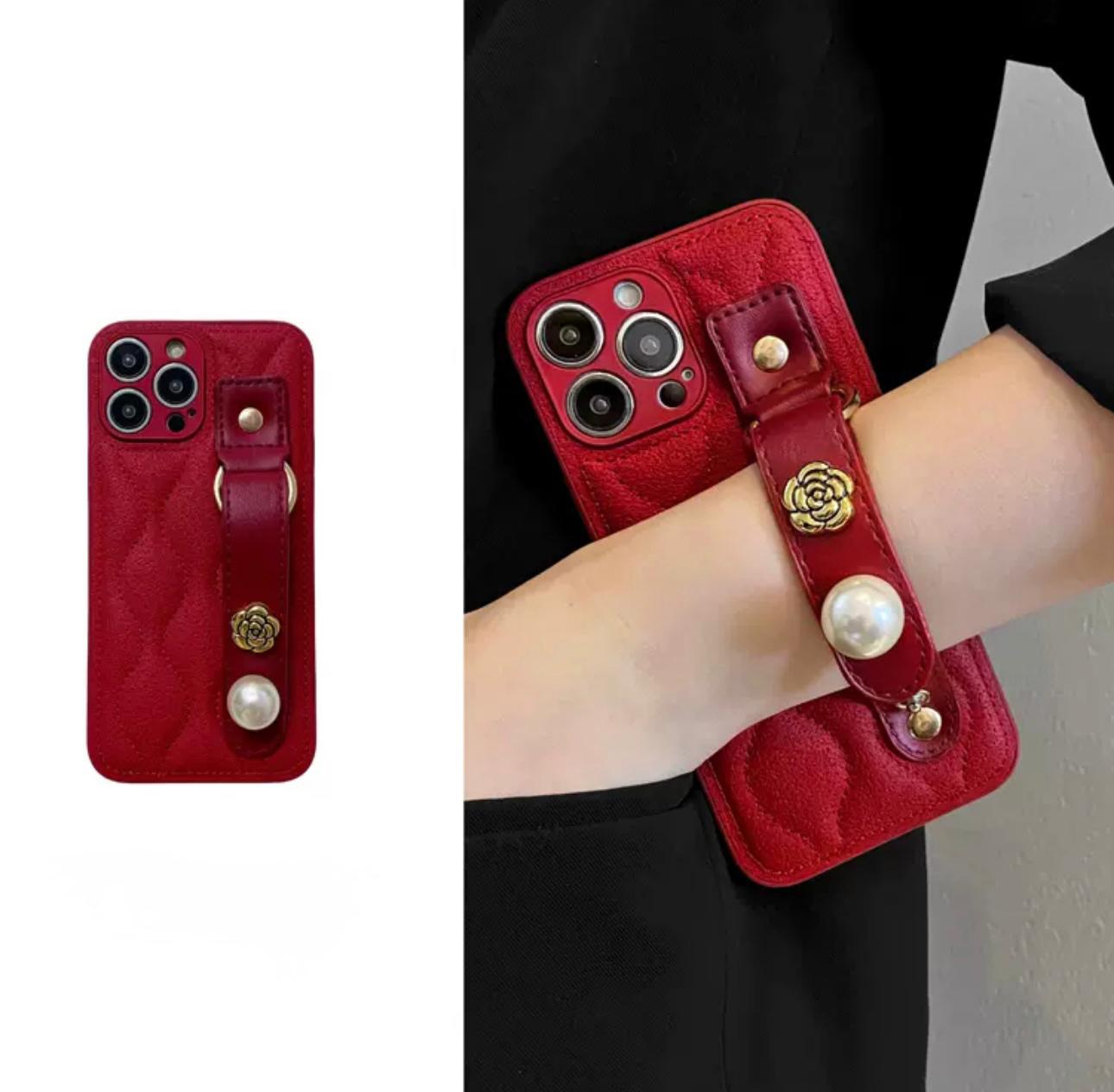 Red Case with Strap for iphones