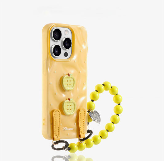 Yellow Case With Button Design