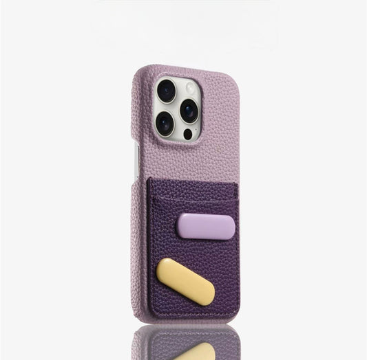 Purple card holder case For Iphone