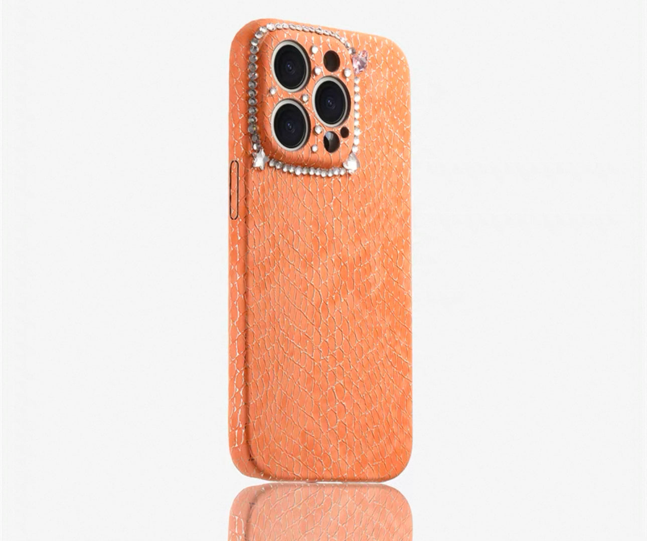 Snake Pattern glitter frame case For Iphones