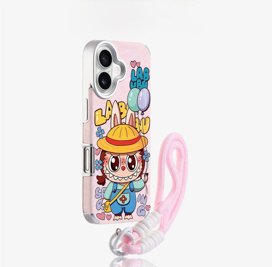 Pink case with strap For Iphones