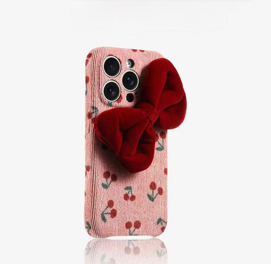 Cherry Crush Velvet case For Iphones