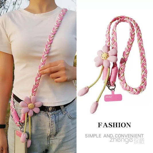 Floral, handmade woven, durable, outdoor anti-lost strap.