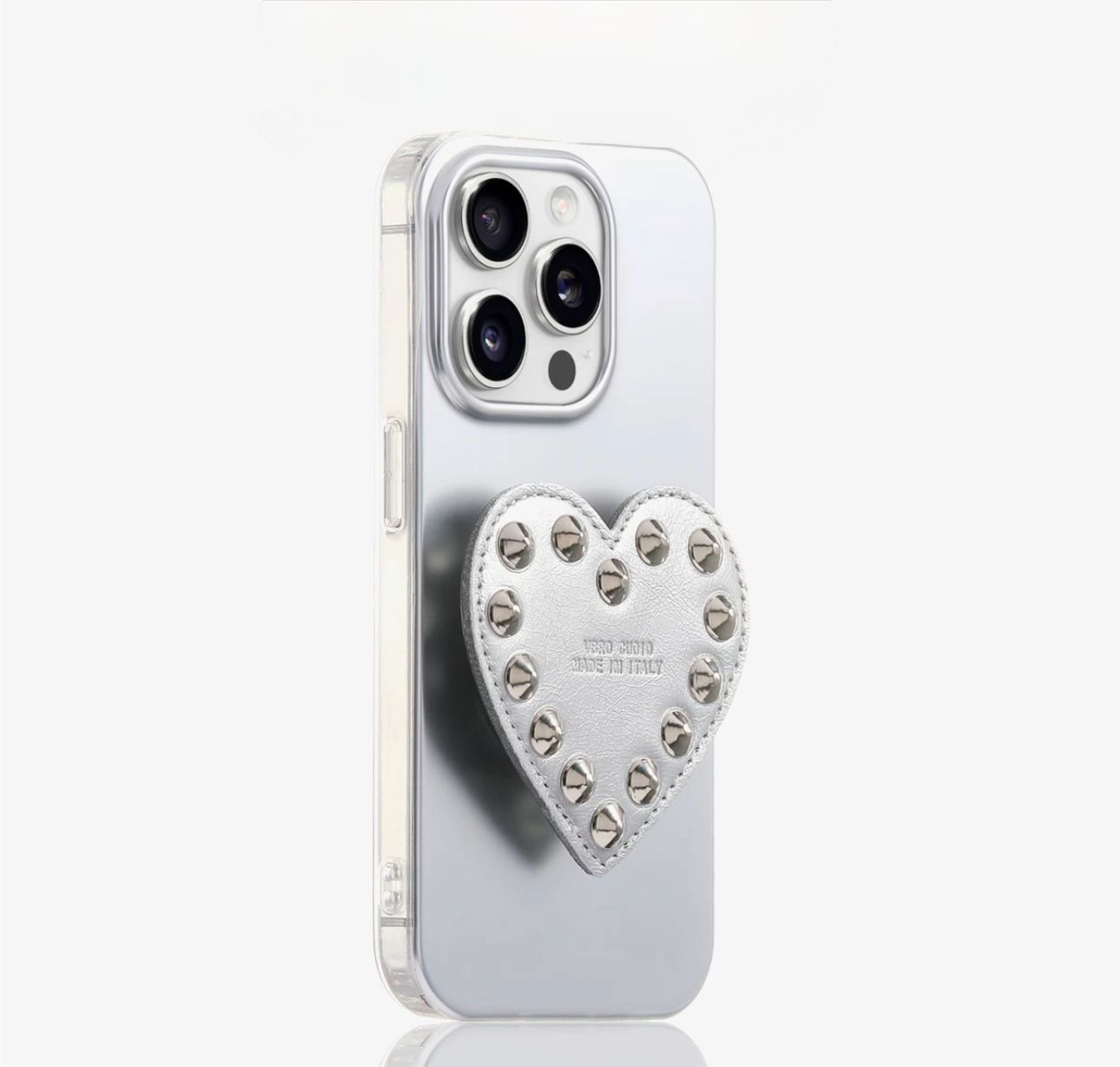 Silver Heart Shape grip Case