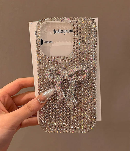 3D Bow Rhinstone Case For IPhones