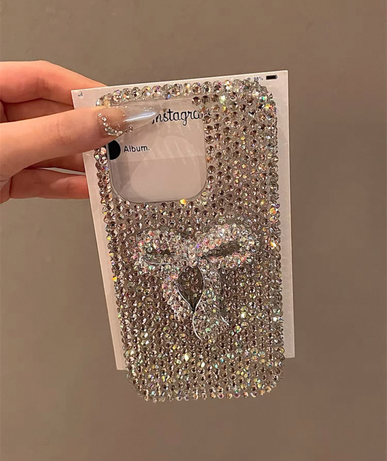 3D Bow Rhinstone Case For IPhones