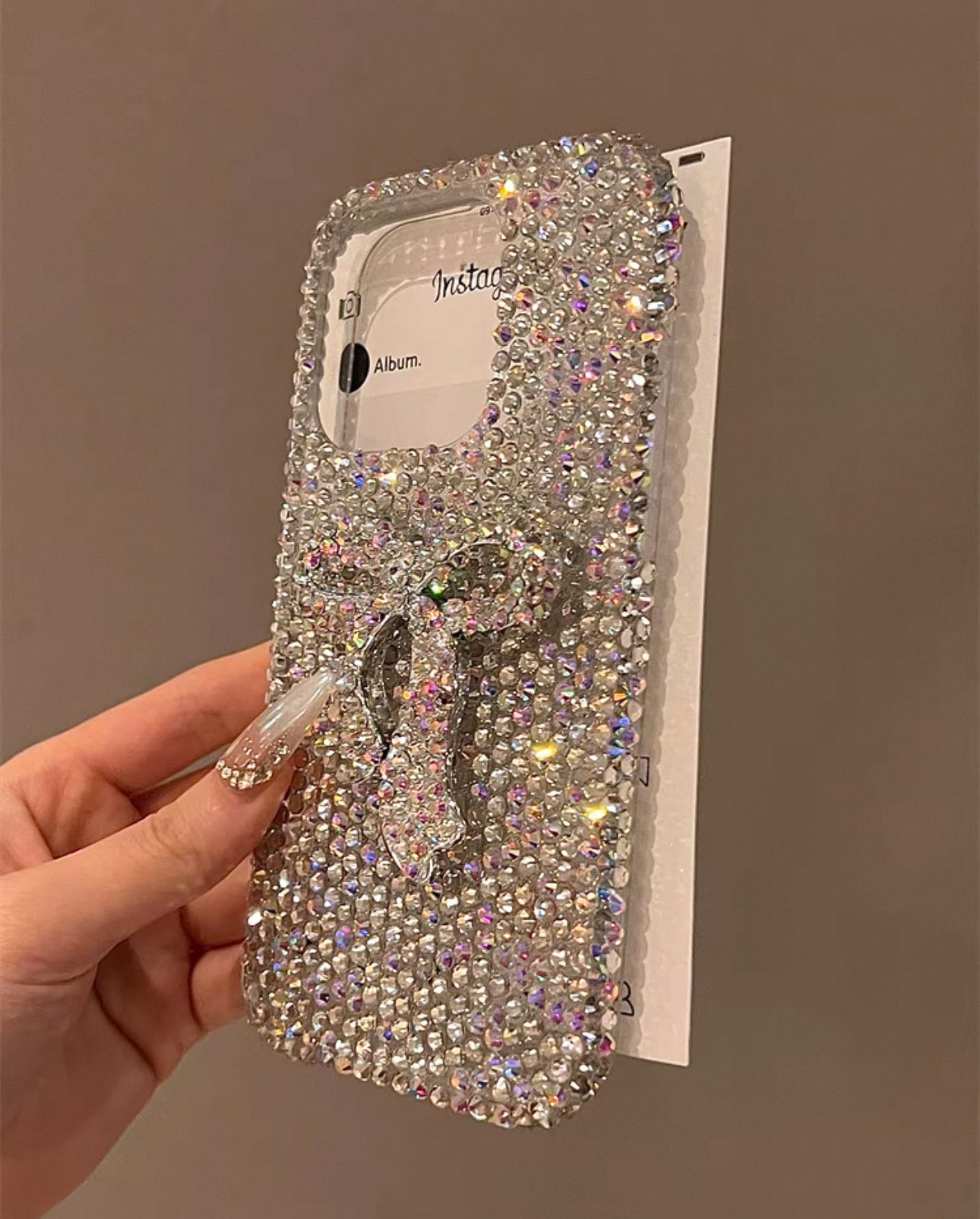 3D Bow Rhinstone Case For IPhones