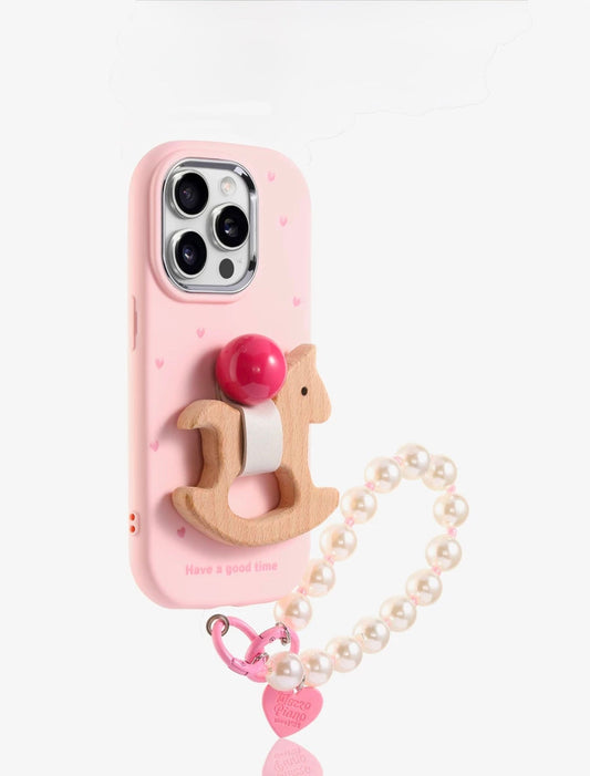 Pink case with Pearl Charm