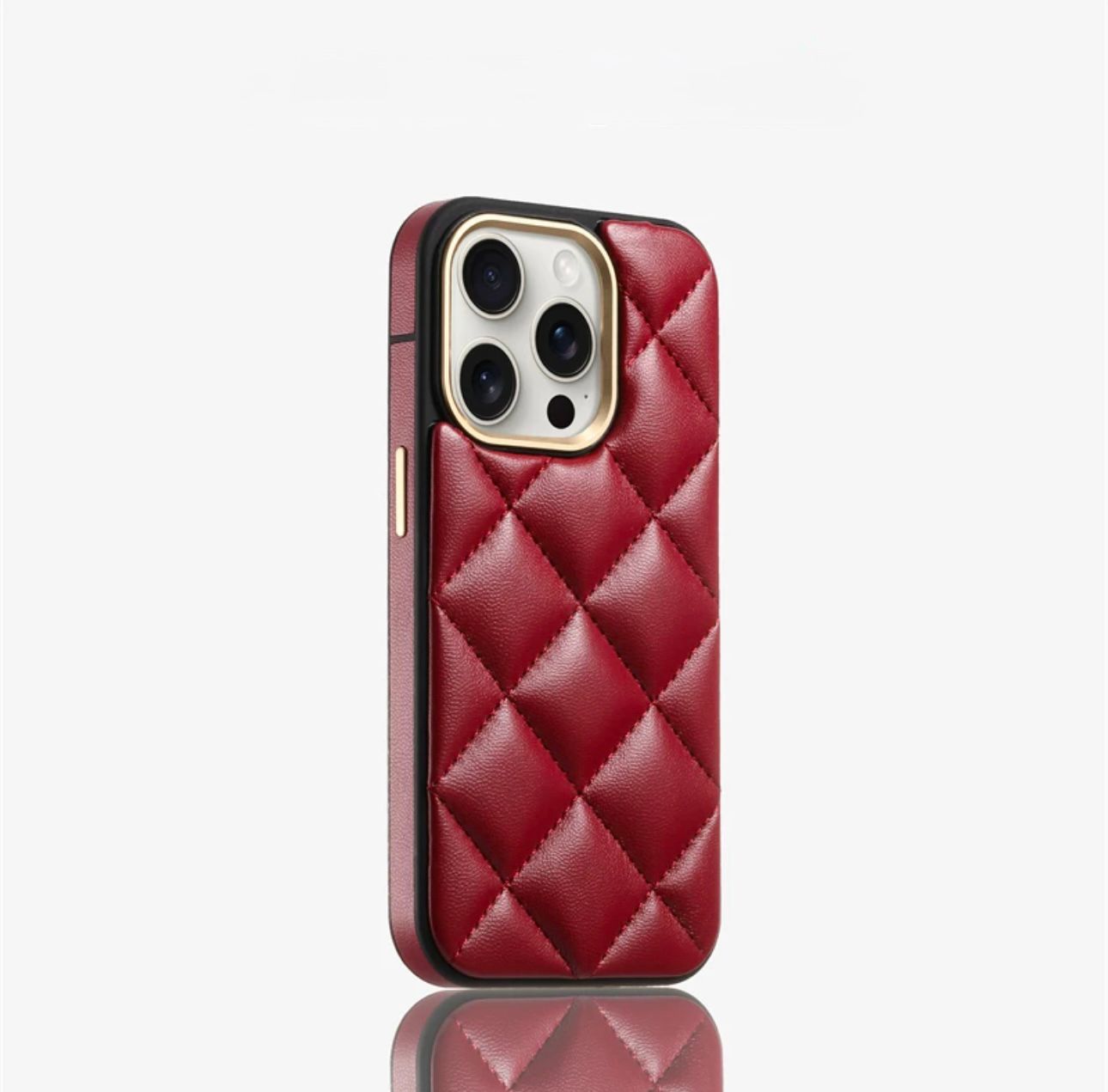 premium quilted leather case  For iphones