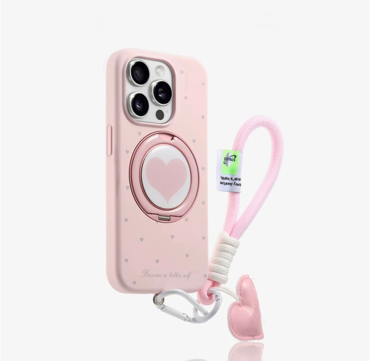 Heart Design case with mirror Grip For Iphones