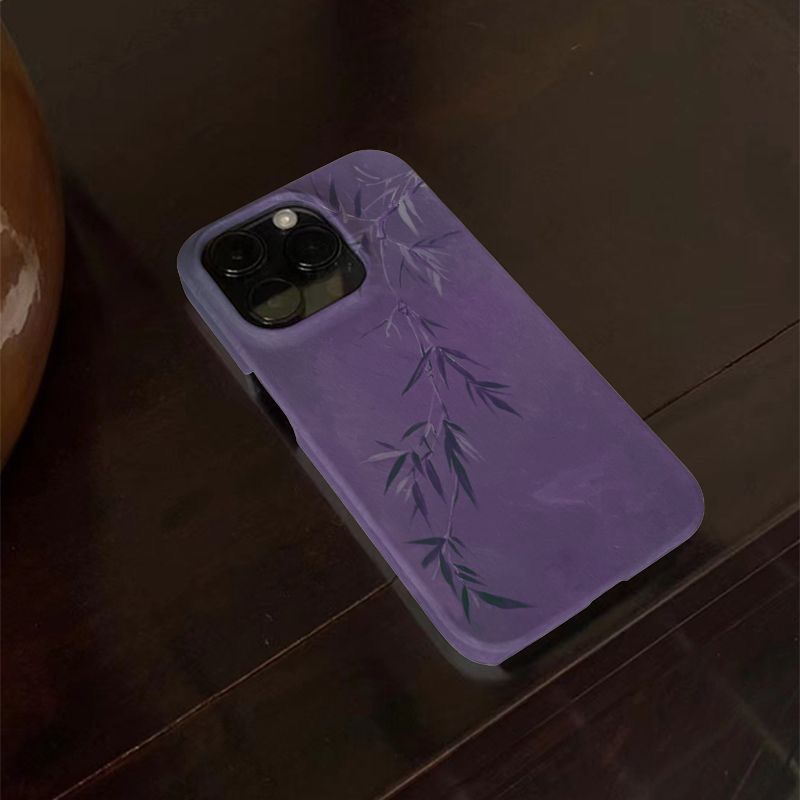 Purple Bamboo Case For iPhones
