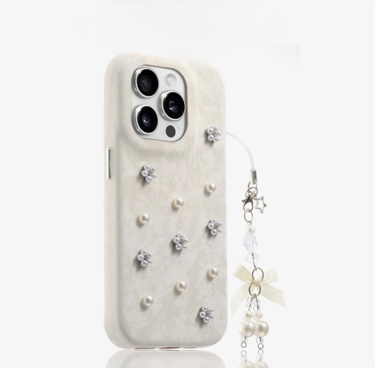 Pearl and rhinestone Case For iPhones