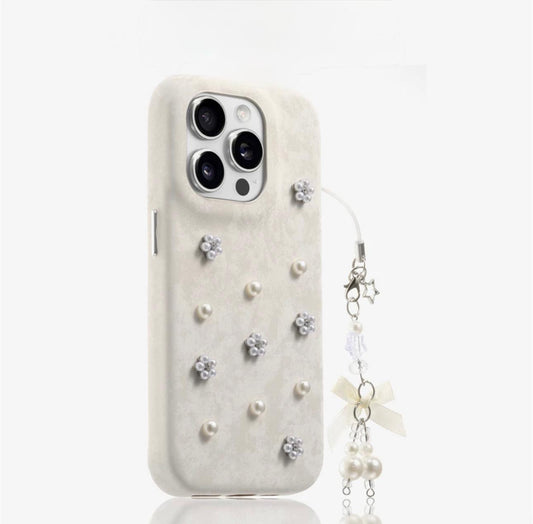 Pearl and rhinestone Case For iPhones