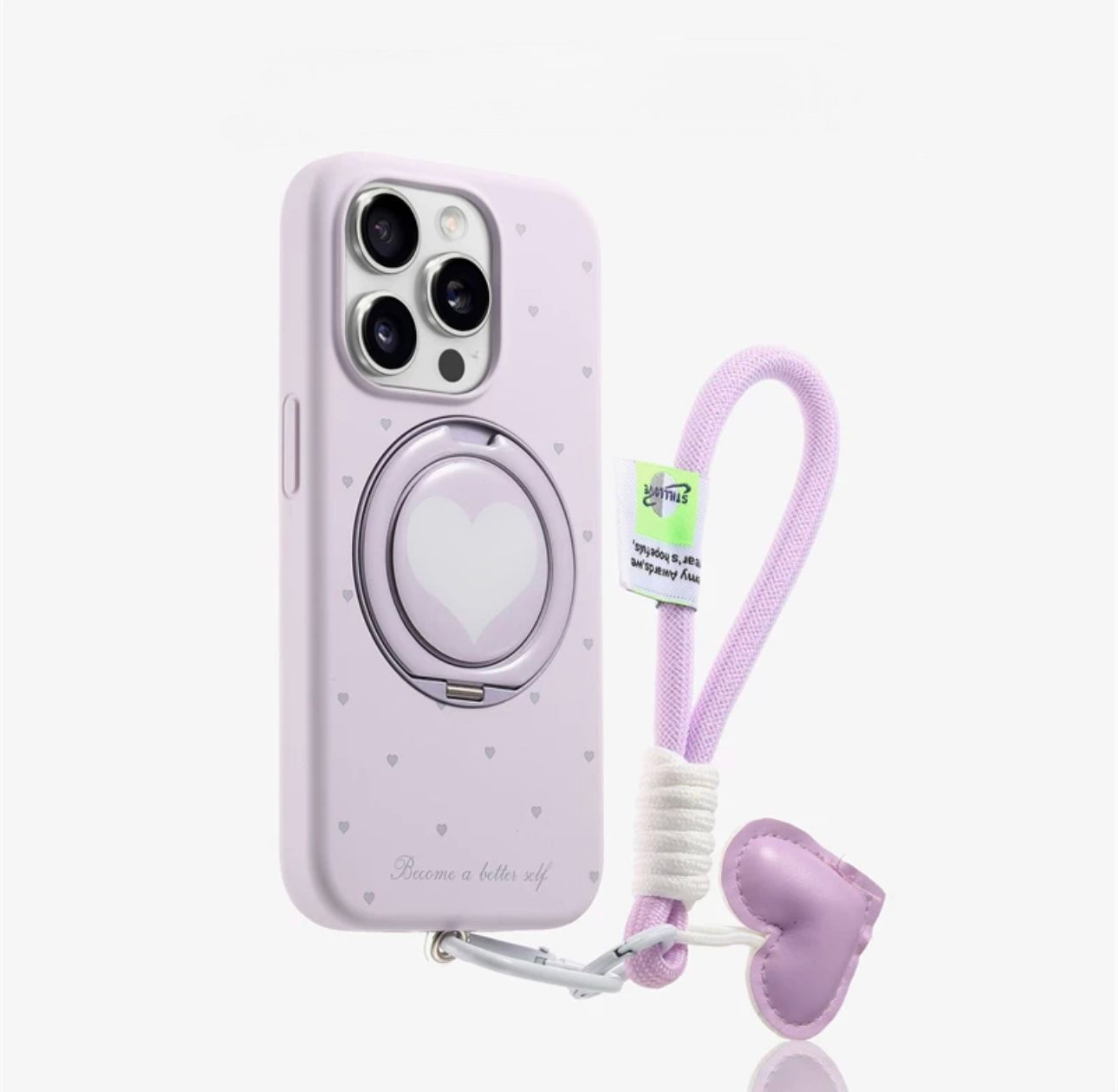 Heart Design case with mirror Grip For Iphones