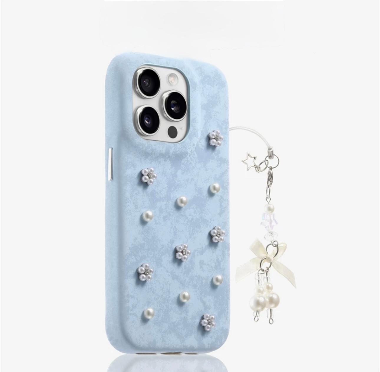 Pearl and rhinestone Case For iPhones