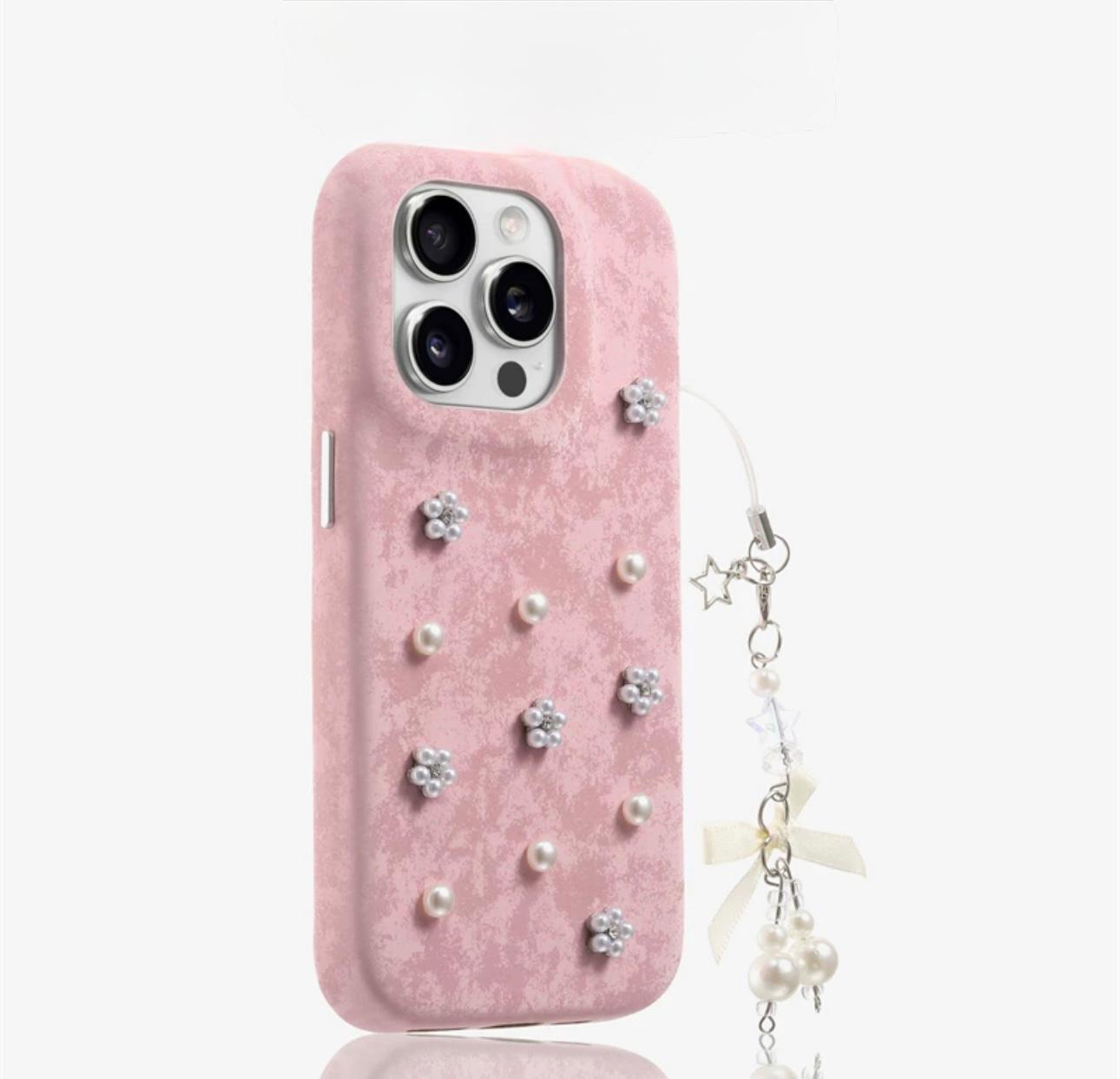 Pearl and rhinestone Case For iPhones